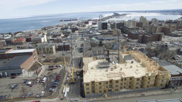 Construction work on City View Flats in Duluth, Minn.