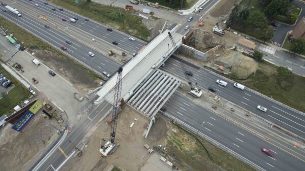 Construction on the new Dale Street bridge 2020