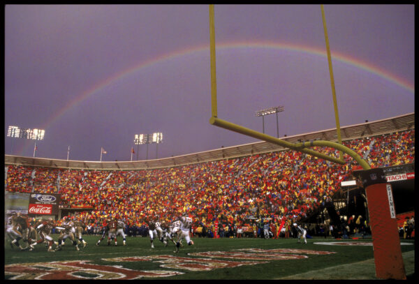 Rainbow over Candlestick Park during 49ers game